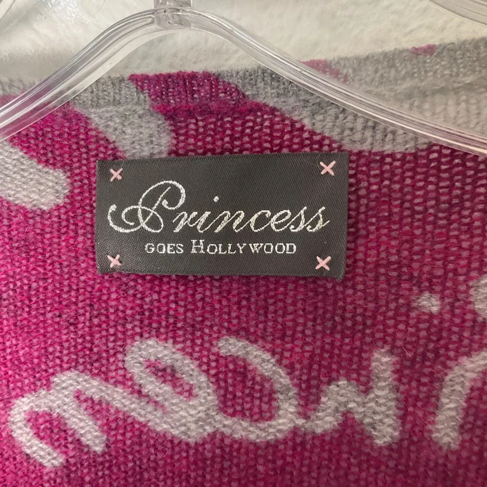 Princess Goes Hollywood Peace Rhinestone Cashmere Sweater Purple Size Small